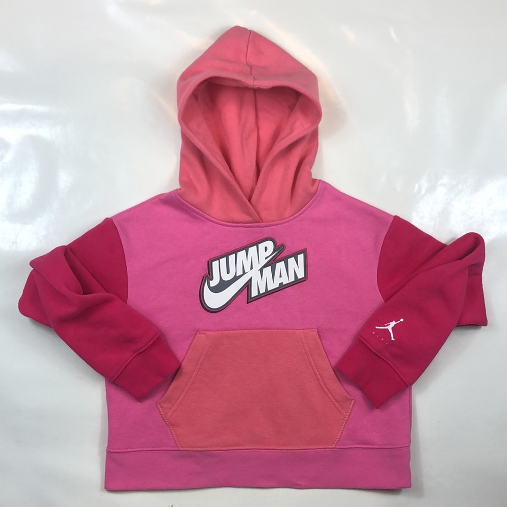 Nike Jump Man Pink Pull Over Kangaroo Pocket Hoodie